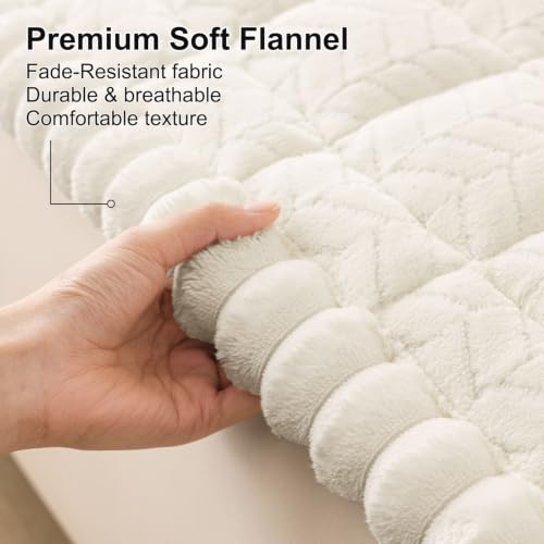 Beige Non-Slip Fuzzy Couch Cover for Dogs - 27.6x82.7 Inches