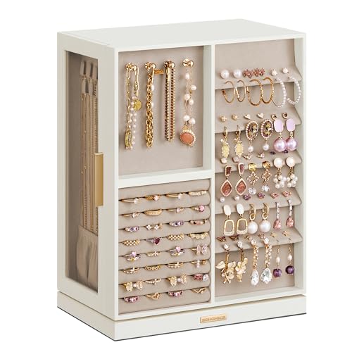 Jewelry Box Organizer with 360° Rotating & 7 Drawers - Cloud White, 6.3 x 8.7 x 13 inches Variation of THIS listing