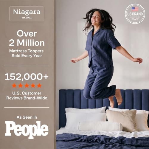 Navy Blue King Mattress Topper - Ultra Soft, Back Pain Relief, Rayon Bamboo