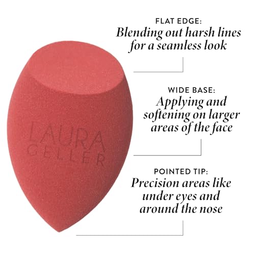LAURA GELLER Quench-n-Tint Hydrating Lightweight Tinted Moisturizer, Light + Latex-Free Full Face Makeup Blending Sponge - Sheer Foundation for Daily Use