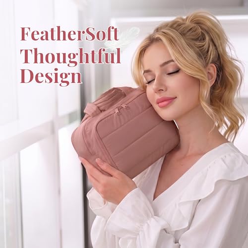 Travel Toiletry Bag Large Capacity with 4 Compartments Wet Dry Separation Pink - Lightweight & Spill-Proof