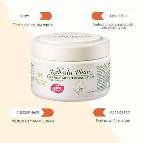 Australian Creams Kakadu Plum Moisturizer 250g - Brightening & Hydrating Face Cream