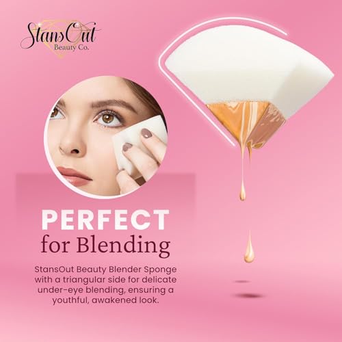 StansOut Beauty 4-Pack Makeup Sponges - Blending, Airbrushed Finish, Reusable & Latex-Free