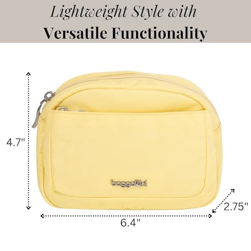 Lightweight Cosmetic Bag for Travel - Small Butter Yellow Makeup Organizer