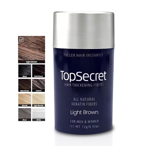 Top Secret Hair Thickening Fibers Refill - Light Brown, Regular - Natural & Undetectable Hair Filler for Men & Women