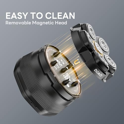 Electric Head Shaver for Bald Men Waterproof Wet Dry 6D Magnetic Steel Blades
