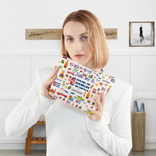 WZMPA Cuba Travel Cosmetic Bag Cuba Vacation Gift Take Me To Cuba Makeup Zipper Pouch Bag Cuba Souvenir Merch (To Cuba)