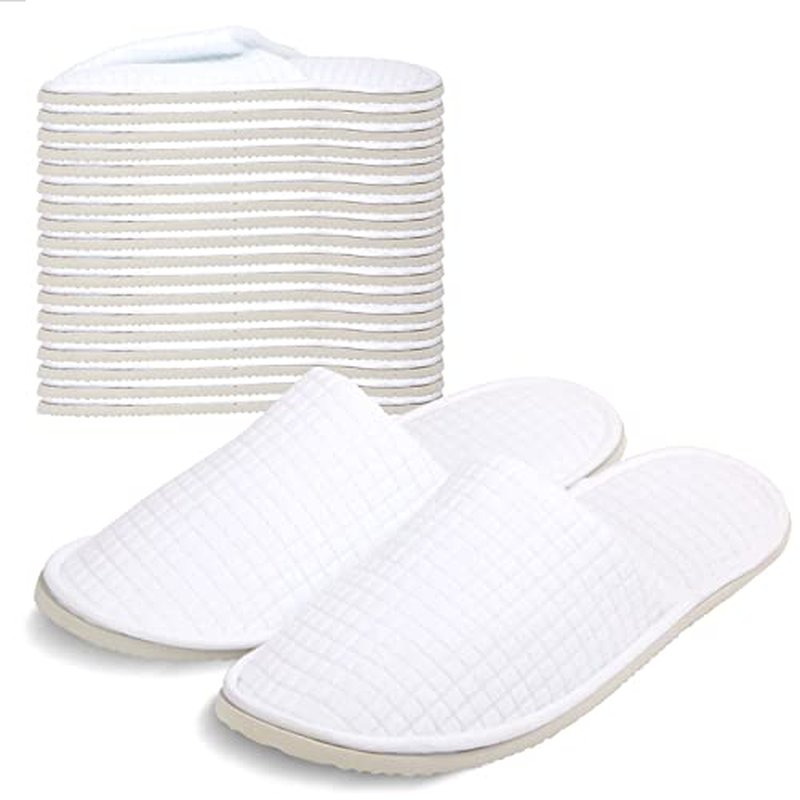 Anmerl 10 Pairs Disposable Hotel Slippers - Bulk Guest House Shoes for Spa, Wedding, Travel, Universal Size, Non-Slip, Washable with Individual Packaged