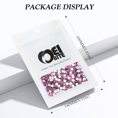 Fuchsia SS20 Flatback Rhinestones 2880PCS for Nail Art Crafts Accessories - Variation 19