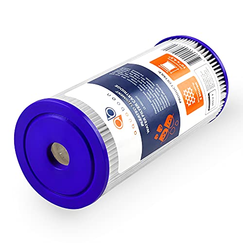 Aquaboon 5 Micron 10x4.5 Pleated Sediment Water Filter Cartridge 10-Pack - Whole House Filtration