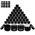 40 Pack 4 oz Black Plastic Jars with Lids - Cosmetic & Storage Containers