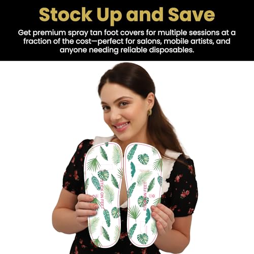 Disposable Feet Pads for Sunless Tanning 60 Pairs Palm Leaf Pattern