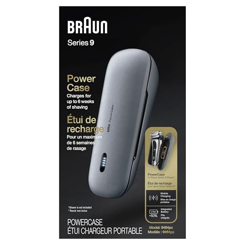 Braun PowerCase for Series 9 Pro/9/8 Shavers - 1 Count, Portable Charging Case