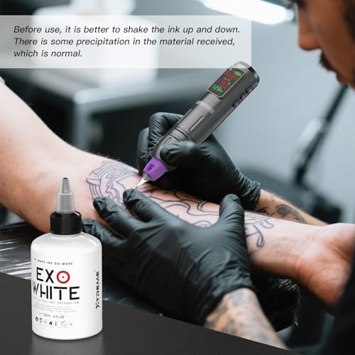 XTREME EXO White Tattoo Ink 4 oz (120 ml) High Pigment Load for Bold Highlights
