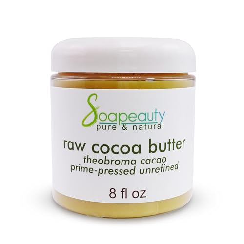 Soapeauty Pure Raw Cocoa Butter 8oz - Natural Body & Hair Moisturizer, DIY, Stretch Marks