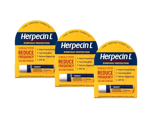 Herpecin L SPF 30 Lip Protectant Balm - Pack of 3, 0.1 Oz