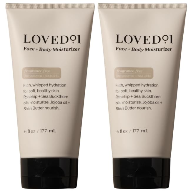 Loved01 Fragrance-Free Daily Face & Body Moisturizer 2-Pack, 6 Fl Oz