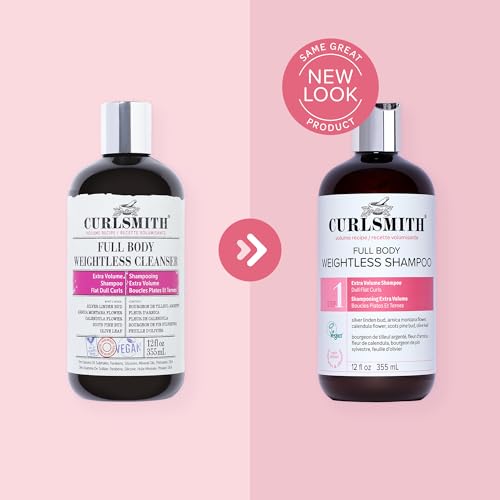 CURLSMITH Full Body Weightless Volumizing Shampoo for Curly Hair, 12 oz