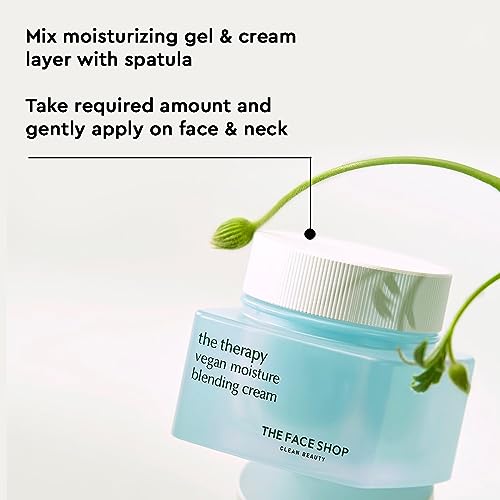 The Face Shop Vegan Moisture Blending Cream & Gel - Hydrating 2-in-1 Face Moisturizer