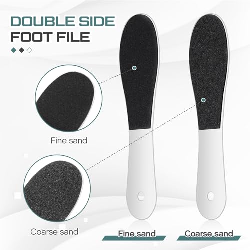 Lothee 30 Pack Double Sided Foot File Callus Remover - Pedicure Tool for Dead Skin & Cracked Heels, White, Variation 30