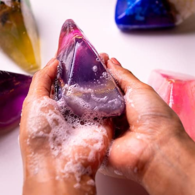Earth & Home Rock Soap - - Gemstone Soaps with Real Crystals inside ? Decorative Crystal Soap with Natural Fragrance- Moisturizing & Scented Gift for Women