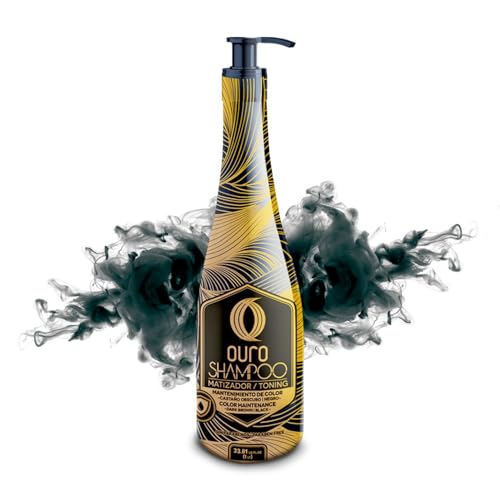 OURO Black Toning Shampoo for Dark Brown & Black Hair – Color Deposit, Shine & Maintenance 33.8oz