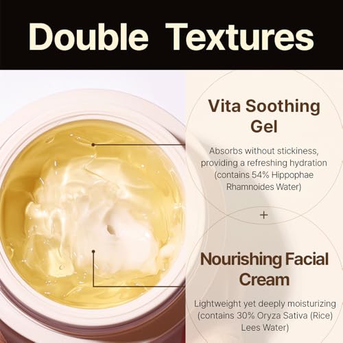 Elishacoy | MIIN SILOK Radiance Dual Cream, 2 in 1 Brightening & Firming Cream with Rice Lees & Vitamins, Custom Blend Texture, Improves Skin Tone, Elasticity & Dark Spots, 60g (2.11 oz)