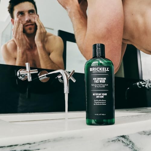 Brickell Men's Acne Face Wash with Salicylic Acid, Tea Tree Oil & Hyaluronic Acid - 6 oz