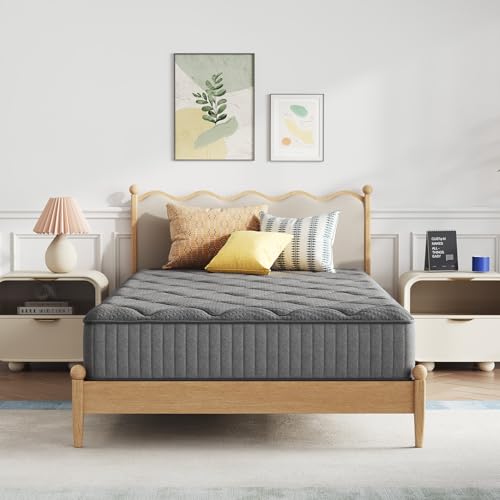 Twin Hybrid Mattress - 8 Inch Grey Pocket Coil Gel Foam Support