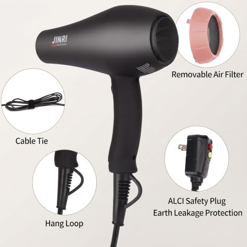 Infrared Hair Dryer with Ionic Technology - Professional Salon Blow Dryer - Black Gold