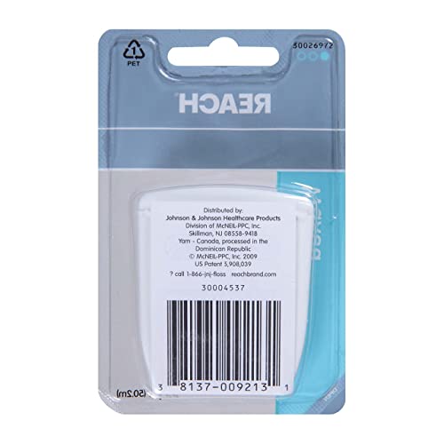 Reach Unflavored Waxed Dental Floss 55 Yards, Pack of 10 – Plaque Removal & Gum Care