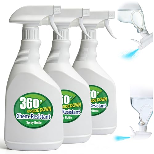 T4U Spray Bottles for Cleaning, 24 OZ Empty Spray Bottles Heavy Duty, Plastic Spray Bottles for Cleaning Solutions, Cleaning Spray Bottle for Household Cleaning Bleach, Industrial Chemical (3 Pack)