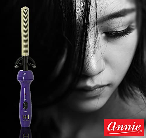 Hot & Hotter Ceramic Hair Pressing Comb - Purple & Gold, 450°F, Dual Voltage