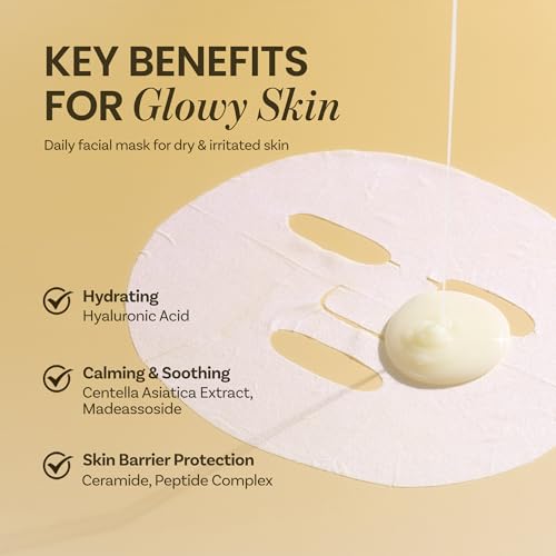 ONGREDIENTS Skin Barrier Calming Mask | Hydrating Daily Face Mask for Sensitive Skin | Ceramide, Hyaluronic Acid, Peptide Complex, Soothing, Calming | Vegan, Korean Skin Care 27ml / 0.91 fl. Oz. x6ea