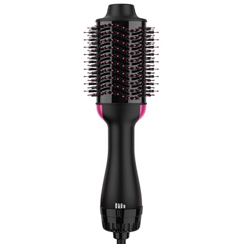 Hair Dryer Brush 1200W Hot Air Styler with Negative Ion Ceramic Titanium Barrel