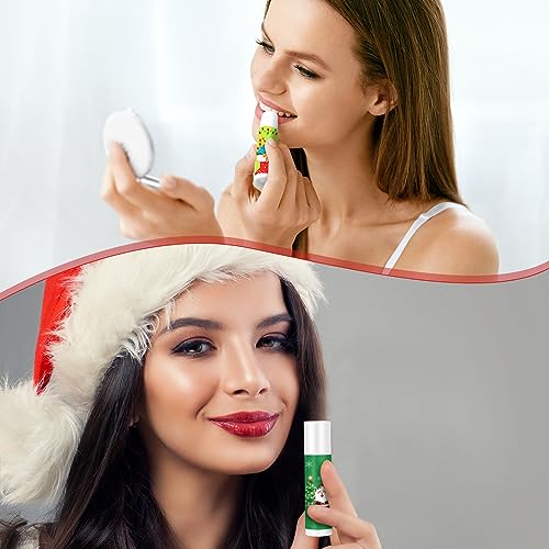 Sosation Holiday Christmas Lip Balm Bulk Jasmine Flavored Christmas Gifts Stuffer Moisturizing Lip Balms Stocking Gift, Lip Care, Christmas Party Supplies(40 Pcs)