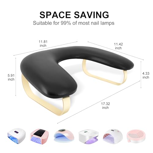 U-Shaped Nail Arm Rest for Manicure & Nail Art, Soft Microfiber PU Leather Stand