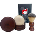 G.B.S Wooden Shaving Set with Synthetic Brush & Natural Soap Bowl - 3pc Beechwood Variation