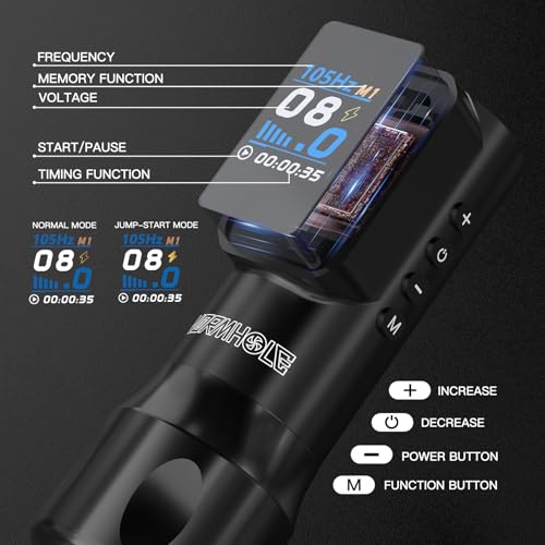 Wireless Tattoo Machine Kit for Beginners with Cartridges & Ink – Complete Power Supply & Practice Skins