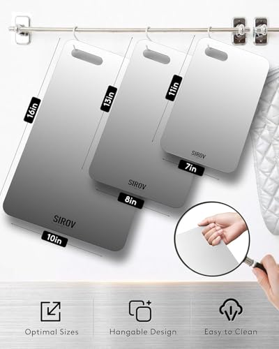 Titanium Cutting Board Set - 3 Pieces (8x5, 11.6x7.1, 15x9 Inches) - Non-Toxic, Dishwasher Safe, Durable Kitchen Chopping Boards