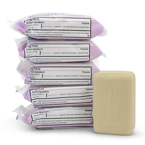 Unscented DermaHarmony 5% Sulfur & 2% Salicylic Acid Bar Soap 4 oz - 5 Pack