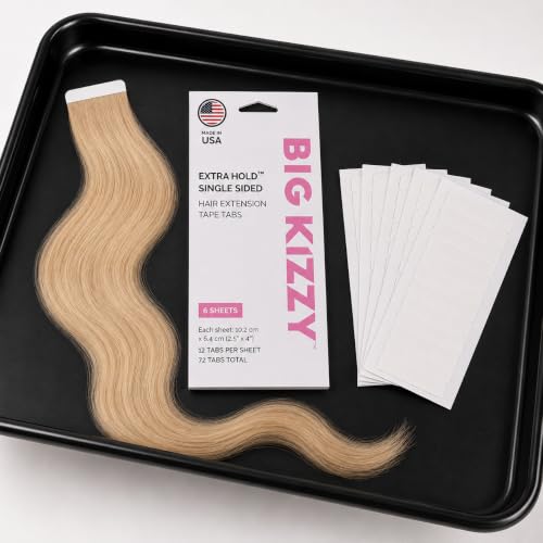 Single Sided Hair Extensions Tape - Extra Hold, 144 Tabs, 4cm x 0.8cm, Replacement for Thin Hair, Fits Most Brands - Variation: 144 Tabs
