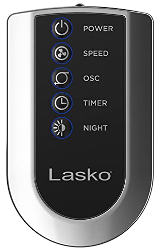 Lasko 42-Inch Oscillating Tower Fan with Remote Control - Gray Woodgrain
