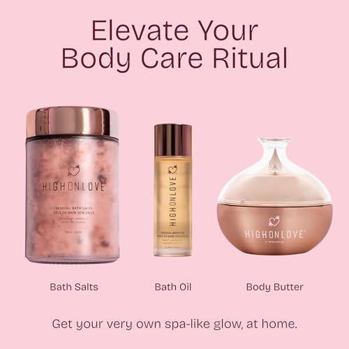 High On Love Moisturizing Body Butter - Formulated with Coconut Oil, Hemp Seed Oil & Shea Butter - Natural Body Lotion for Dry, Sensitive Skin (Lychee & Rose)