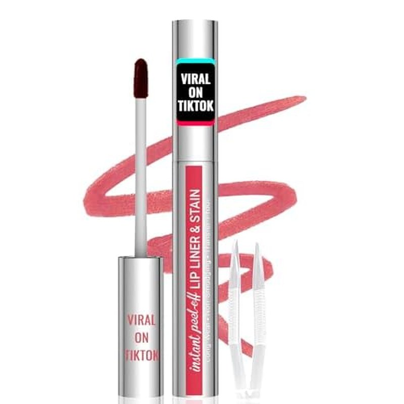 iMethod Lip Stain - Lip Liner Stain, Peel Off Lip Stain with Tweezer, Natural Long Lasting Lip Stain Peel Off, Waterproof, Easy to Use, Stay On All Day, Nude Pink