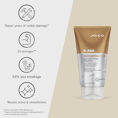 Joico K-PAK Reconstructor Deep-Penetrating Treatment | For Severely Damaged Hair | Repair & Strengthen Strands | Rebuild & Fortify Damaged Hair | Improve Elasticity | With Keratin & Arginine