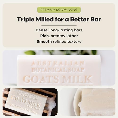 Goat's Milk & Soya Bean Organic Soap Bars - Pack of 8, 6.6 oz, Sensitive Skin