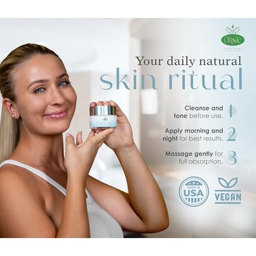 Organic Anti-Aging Moisturizer - Hydrating & Rejuvenating Facial Cream for Dry Sensitive Skin - Vegan, Cruelty-Free, Natural Skincare - Nourishes, Firms & Reduces Wrinkles 50Ml