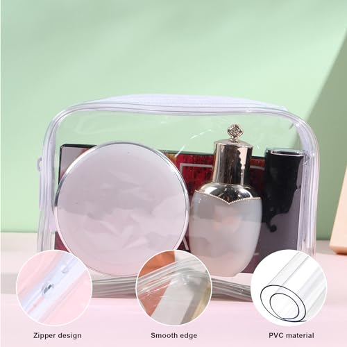 36 Pack Clear Makeup Bags - Travel Cosmetic Organizer Pouches, Waterproof PVC