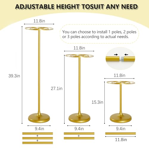 4pcs Gold Metal Wedding Flower Stand - Adjustable 39.4" Tall Table Centerpieces
